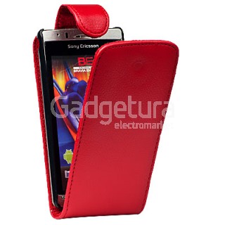 Premium red case Sony Xperia Arc / Arc S - кожаный раскладной чехол