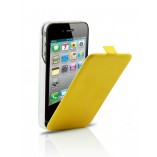 S - Case VIP кожаный раскладной чехол зарядка для Iphone 4/4S Limon Yellow
